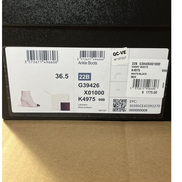 NWT CHANEL white black and gold wedge booties - Picture 11 of 12